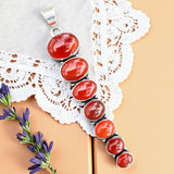 Carnelian Solid 925 Sterling Silver Pendant