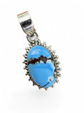 Golden Hills Turquoise Solid 925 Sterling Silver Pendant