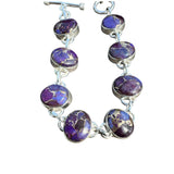 Purple Mojave Turquoise Solid 925 Sterling Silver Bracelet