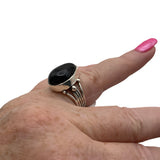 Black Onyx Solid 925 Sterling Silver Ring 8