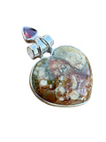Rainforest Opal & Garnet Solid 925 Sterling Silver Pendant