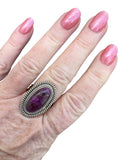 Kingman Purple Mojave Turquoise Solid 925 Sterling Silver Ring 10