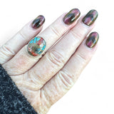 Kingman Turquoise & Spiny Oyster Solid 925 Sterling Silver Ring 5