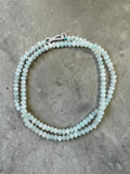 Aquamarine 4 mm Beaded Necklace 18 inch