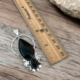 MOON Black Onyx Solid 925 Sterling Silver Pendant