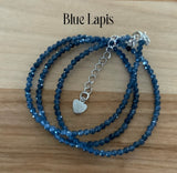 2 mm Blue Lapis Beaded Necklace