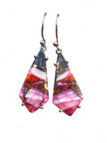 Kingman Pink Dahlia Turquoise Solid 925 Sterling Silver Earrings