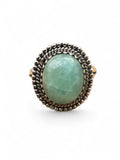 Amazonite Solid 925 Sterling Silver Ring 7