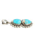 Kingman Blue Ice Dahlia Turquoise Solid 925 Sterling Silver Pendant