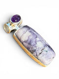 Tiffany Stone & Amethyst Solid 925 Sterling Silver Pendant