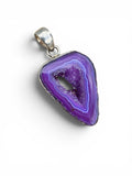 Purple Solar Window Druzy Solid 925 Sterling Silver Pendant