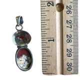 Red Moss Agate & Carnelian Solid 925 Sterling Silver Pendant
