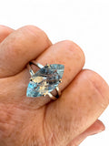 Blue Topaz Solid 925 Sterling Silver Ring 10