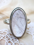 Rose Quartz Solid 925 Sterling Silver Ring 9
