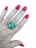 Kingman Peacock Dahlia Solid 925 Sterling Silver Ring 9