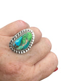 Kingman Peacock Dahlia Solid 925 Sterling Silver Ring 8