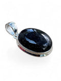 Blue Sandstone Solid 925 Sterling Silver Pendant