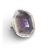 RARE Trapiche Amethyst Solid 925 Sterling Silver Ring 6.5