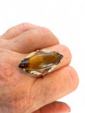 Tiger Eye Solid 925 Sterling Silver Ring 10