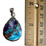 Kingman Trifecta Turquoise Solid 925 Sterling Silver Pendant