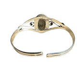 Gold Rutilated Quartz Solid 925 Sterling Silver Cuff Bracelet