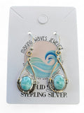 Caribbean Larimar Solid 925 Sterling Silver Earrings