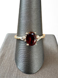 Garnet & White Topaz Solid 925 Sterling Silver Ring 10
