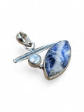 Sodalite & Pearl Solid 925 Sterling Silver Pendant