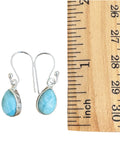 Caribbean Larimar Solid 925 Sterling Silver Earrings