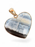 Owyhee Opal Heart Solid 925 Sterling Silver Pendant