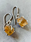 Rough Citrine Solid 925 Sterling Silver Earrings