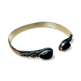 Black Onyx Solid 925 Sterling Silver Bangle Bracelet