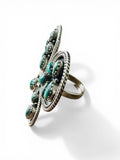 Big Butterfly Tibetan Turquoise Solid 925 Sterling Silver Ring ADJ