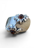 FLOWER Baltic Amber Solid 925 Sterling Silver Ring 7