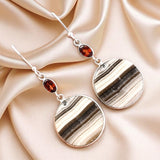 Prairie Agate Solid 925 Sterling Silver Earrings