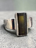 Green Tourmaline Solid 925 Sterling Silver Ring 7