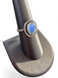 Rainbow Moonstone Solid 925 Sterling Silver Ring 8