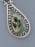 Moss Agate Silver Overlay Pendant