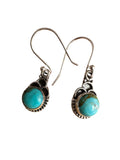 Kingman Turquoise Solid 925 Sterling Silver Earrings