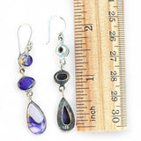 Kingman Violet Dahlia Solid 925 Sterling Silver Earrings
