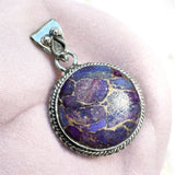 Purple Mojave Turquoise Solid 925 Sterling Silver Pendant