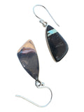 Black Jack Turquoise Solid 925 Sterling Silver Earrings