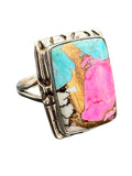 Kingman Cotton Candy Turquoise Solid 925 Sterling Silver Ring 7