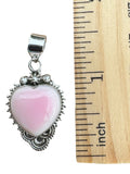 Pink Queen Conch Heart Solid 925 Sterling Silver Pendant