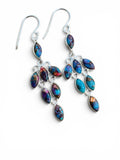 Kingman Pink Dahlia Turquoise Solid 925 Sterling Silver earrings