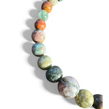 Indian Agate Graduated Beaded Necklace – 18” Natural  Gemstone Jewelry, Handcrafted
