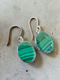 Malachite Solid 925 Sterling Silver Earrings