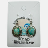 Number 8 Solid 925 Sterling Silver Turquoise Earrings