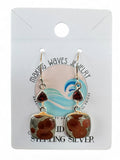 Peanut Jasper & Garnet Solid 925 Sterling Silver Earrings