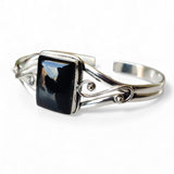 Black Onyx Solid 925 Sterling Silver Cuff Bracelet